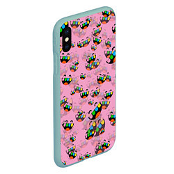 Чехол iPhone XS Max матовый Toca Boca logo pink Тока Бока, цвет: 3D-мятный — фото 2