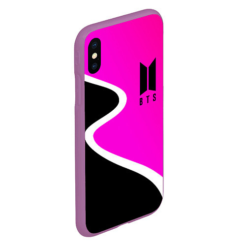 Чехол iPhone XS Max матовый K-pop БТС Логотип / 3D-Фиолетовый – фото 2