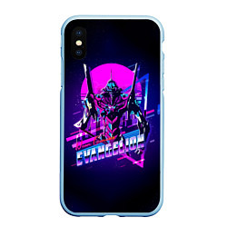 Чехол iPhone XS Max матовый Ева 01 - Neon Genesis Evangelion, цвет: 3D-голубой