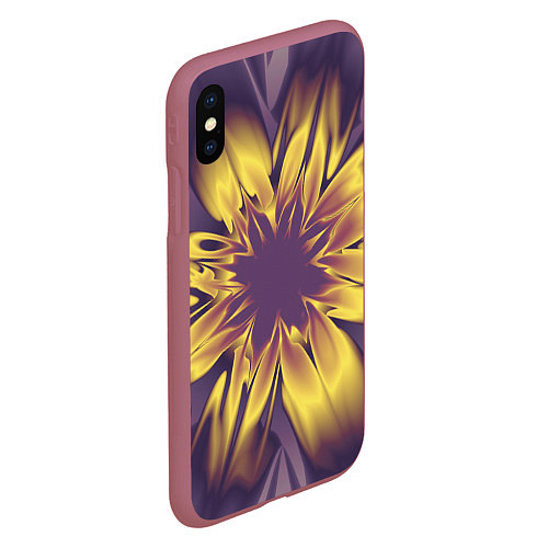 Чехол iPhone XS Max матовый Цветок заката Абстракция 535-332-32-63 / 3D-Малиновый – фото 2