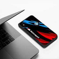 Чехол iPhone XS Max матовый BMW Логотип Узор, цвет: 3D-черный — фото 2