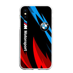Чехол iPhone XS Max матовый BMW Логотип Узор, цвет: 3D-белый