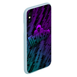 Чехол iPhone XS Max матовый WATCH DOGS DED SEC NEON, цвет: 3D-голубой — фото 2