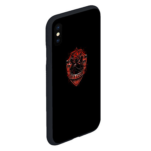 Чехол iPhone XS Max матовый КГБ- люди в тёмном / 3D-Черный – фото 2