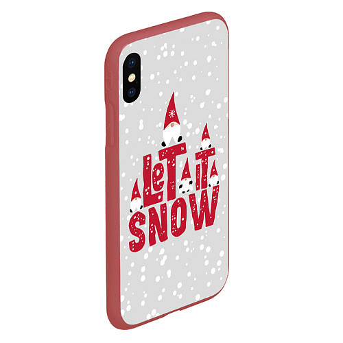 Чехол iPhone XS Max матовый Let it snow - пусть идет снег / 3D-Красный – фото 2