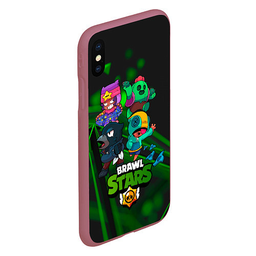 Чехол iPhone XS Max матовый BRAWL STARS КОМПАНИЯ ИГРА / 3D-Малиновый – фото 2