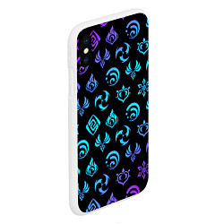 Чехол iPhone XS Max матовый NEON SYMBOL HERO GENSHIN IMPACT, цвет: 3D-белый — фото 2