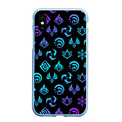 Чехол iPhone XS Max матовый NEON SYMBOL HERO GENSHIN IMPACT