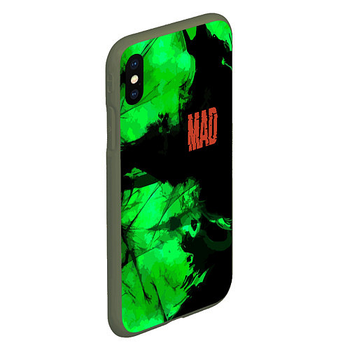 Чехол iPhone XS Max матовый Mad 2077 / 3D-Темно-зеленый – фото 2