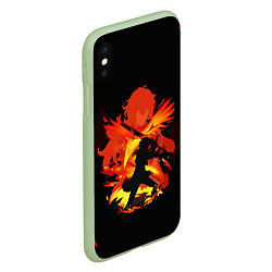 Чехол iPhone XS Max матовый DILUC FIRE GENSHIN IMPACT НА СПИНЕ, цвет: 3D-салатовый — фото 2