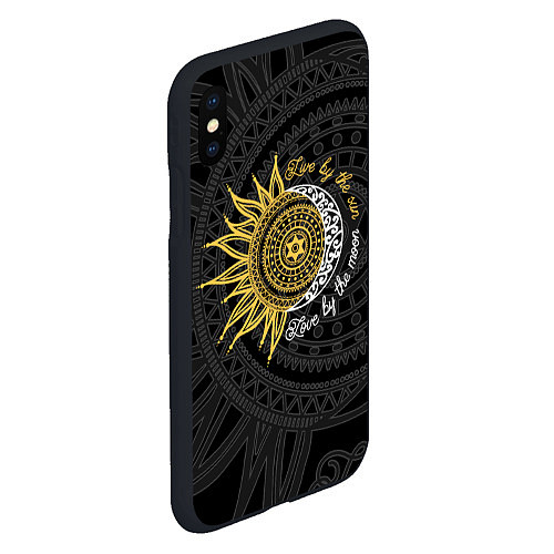 Чехол iPhone XS Max матовый Live by the sun Love by the moon / 3D-Черный – фото 2