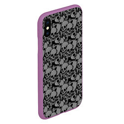 Чехол iPhone XS Max матовый Gray skulls, цвет: 3D-фиолетовый — фото 2