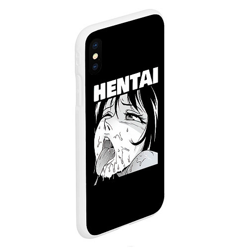 Чехол iPhone XS Max матовый HENTAI девочка ahegao / 3D-Белый – фото 2