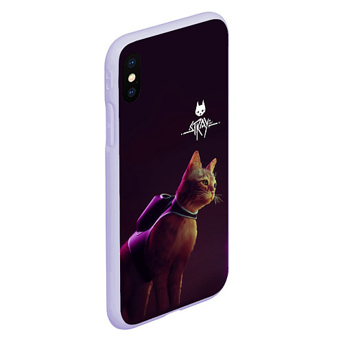 Чехол iPhone XS Max матовый Stray: Wandering Cat / 3D-Светло-сиреневый – фото 2