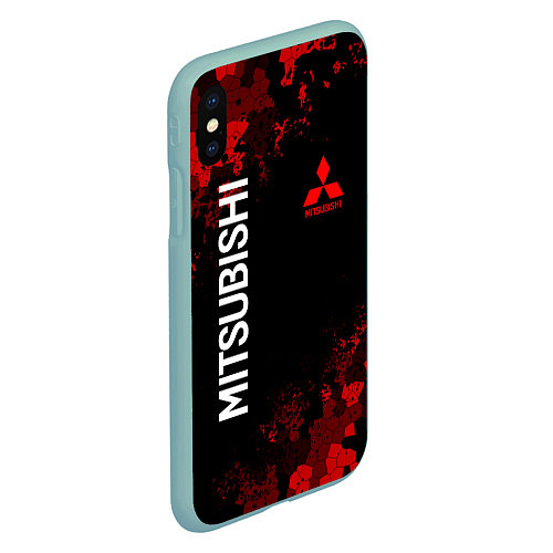 Чехол iPhone XS Max матовый MITSUBISHIC MILITARY GEOMETRY RED / 3D-Мятный – фото 2