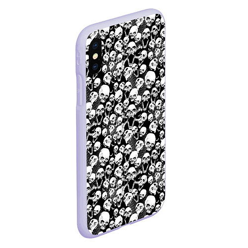Чехол iPhone XS Max матовый Screaming skulls & web / 3D-Светло-сиреневый – фото 2