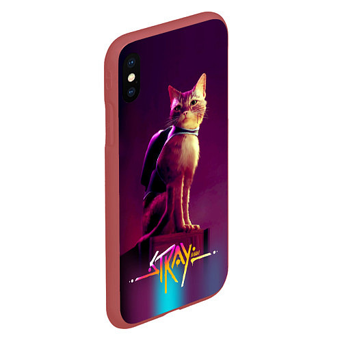 Чехол iPhone XS Max матовый Stray cat кот бродяга / 3D-Красный – фото 2