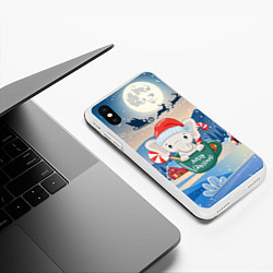 Чехол iPhone XS Max матовый Маленький слоненок в кружке, цвет: 3D-белый — фото 2