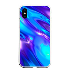 Чехол iPhone XS Max матовый Neon Holographic, цвет: 3D-белый