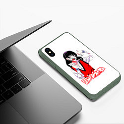 Чехол iPhone XS Max матовый Ikishima Midari - Kakegurui, цвет: 3D-темно-зеленый — фото 2