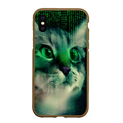 Чехол iPhone XS Max матовый Cat in The Digital World, цвет: 3D-коричневый