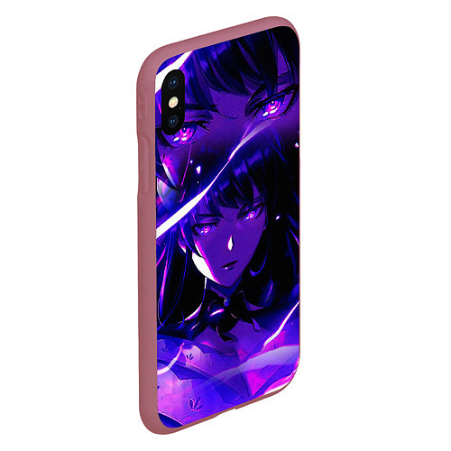 Чехол iPhone XS Max матовый SHOGUN RAIDEN GENSHIN IMPACT НА СПИНЕ / 3D-Малиновый – фото 2