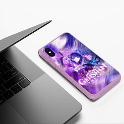 Чехол iPhone XS Max матовый SHOGUN RAIDEN NEON KATANA, GENSHIN IMPACT, цвет: 3D-сиреневый — фото 2