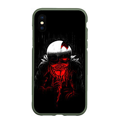 Чехол iPhone XS Max матовый UNDERTALE SANS BLOOD ROSE, цвет: 3D-темно-зеленый