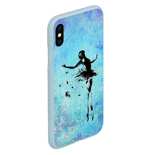 Чехол iPhone XS Max матовый Прекрасный силуэт балерины / 3D-Голубой – фото 2