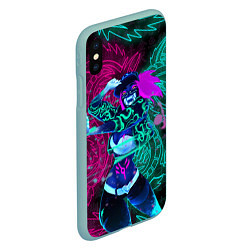 Чехол iPhone XS Max матовый KDA NEON DRAGONS LEAGUE OF LEGENDS НЕОНОВЫЕ ДРАКОН, цвет: 3D-мятный — фото 2