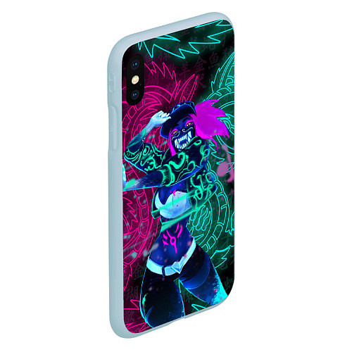 Чехол iPhone XS Max матовый KDA NEON DRAGONS LEAGUE OF LEGENDS НЕОНОВЫЕ ДРАКОН / 3D-Голубой – фото 2