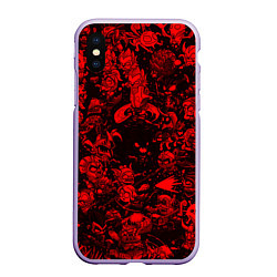 Чехол iPhone XS Max матовый DOTA 2 HEROES RED PATTERN ДОТА 2