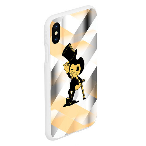 Чехол iPhone XS Max матовый Bendy and the ink machine bendy / 3D-Белый – фото 2