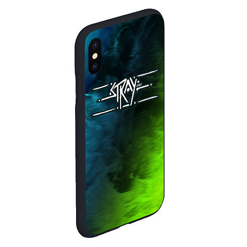 Чехол iPhone XS Max матовый Stray: Green / 3D-Черный – фото 2