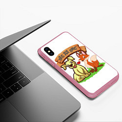 Чехол iPhone XS Max матовый Пёс да Лис, цвет: 3D-малиновый — фото 2