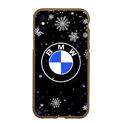 Чехол iPhone XS Max матовый НОВОГОДНИЙ БМВ НОВЫЙ ГОД BMW