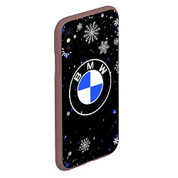 Чехол iPhone XS Max матовый НОВОГОДНИЙ БМВ НОВЫЙ ГОД BMW, цвет: 3D-коричневый — фото 2