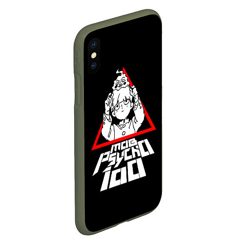 Чехол iPhone XS Max матовый Mob Psycho 100 Кагеяма и Ямочки / 3D-Темно-зеленый – фото 2