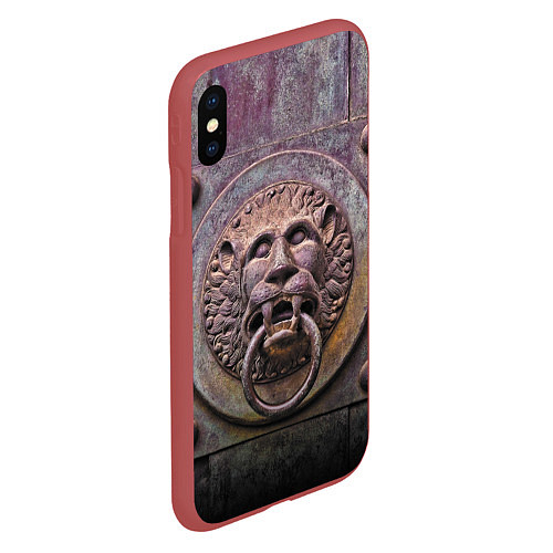 Чехол iPhone XS Max матовый Lion gate / 3D-Красный – фото 2