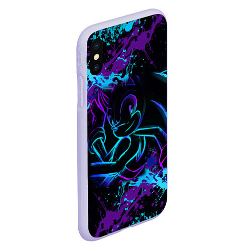 Чехол iPhone XS Max матовый SONIC NEON СОНИК НЕОН / 3D-Светло-сиреневый – фото 2