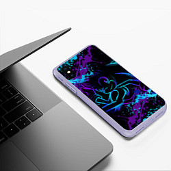 Чехол iPhone XS Max матовый SONIC NEON СОНИК НЕОН, цвет: 3D-светло-сиреневый — фото 2