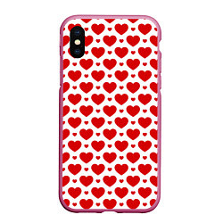 Чехол iPhone XS Max матовый Сердечки - любовь