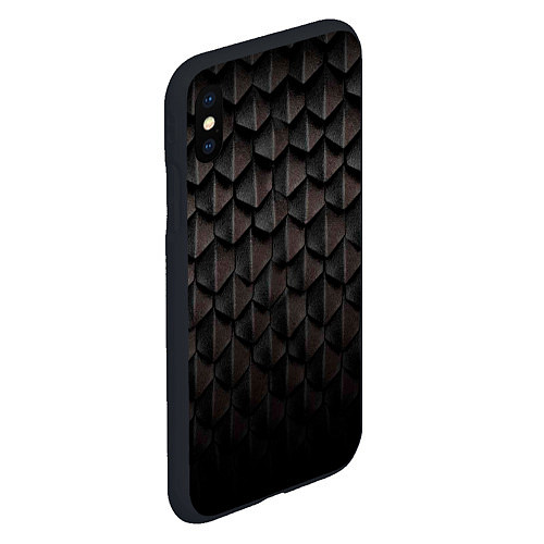 Чехол iPhone XS Max матовый Чешуя Дракона black edition / 3D-Черный – фото 2