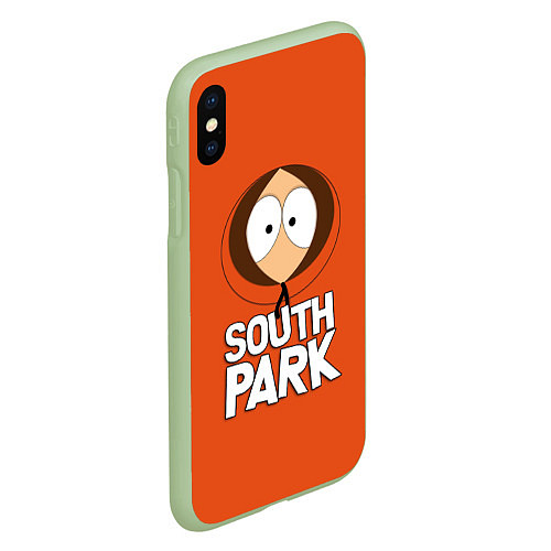 Чехол iPhone XS Max матовый Южный парк Кенни South Park / 3D-Салатовый – фото 2