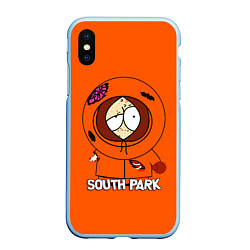 Чехол iPhone XS Max матовый South Park - Южный парк Кенни, цвет: 3D-голубой