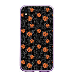 Чехол iPhone XS Max матовый BASKETBALL - Баскетбол, цвет: 3D-сиреневый