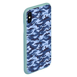 Чехол iPhone XS Max матовый Синий Камуфляж Camouflage, цвет: 3D-мятный — фото 2