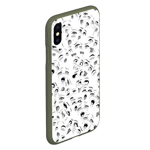 Чехол iPhone XS Max матовый Ахегао без границ / 3D-Темно-зеленый – фото 2