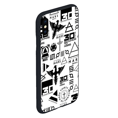 Чехол iPhone XS Max матовый 30 Seconds to Mars паттерн / 3D-Черный – фото 2