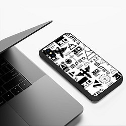 Чехол iPhone XS Max матовый 30 Seconds to Mars паттерн, цвет: 3D-черный — фото 2